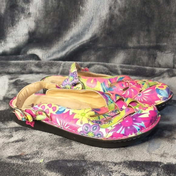 Alegria Freesia Happy Days Woven Leather Slingback Clogs FRE-525 Floral (39) - Picture 1 of 6